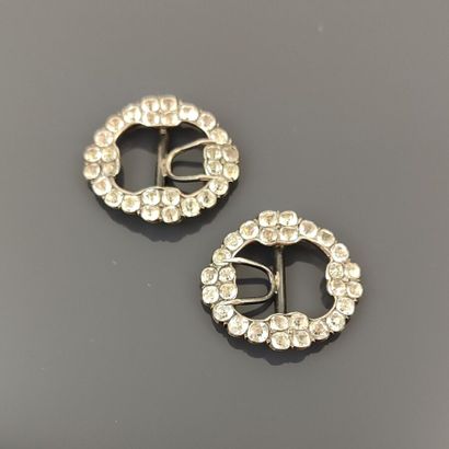 Pair of silver breeches buckles adorned with...