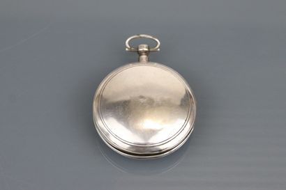 800°/°° silver pocket watch, off-center white...