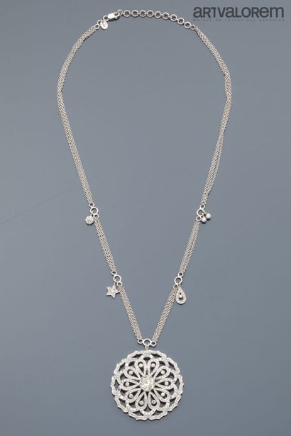 Pendant and chain in 750°/°° white gold,...