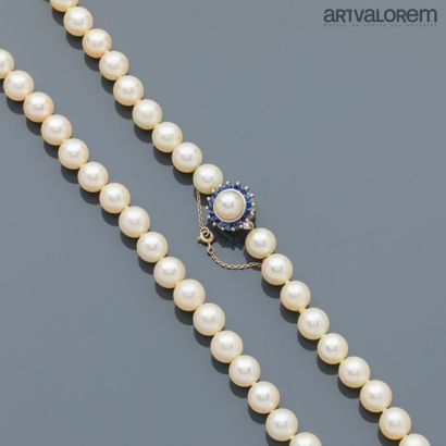 750°/°° white gold choker cultured pearl...