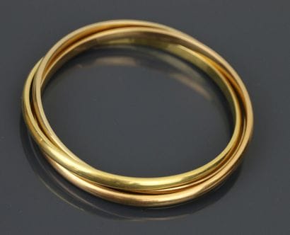 Three-ring bracelet in three-tone 750°/°°...
