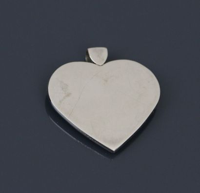 Heart pendant in 750 °/°° white gold set...