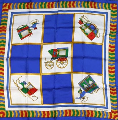 CELINE Paris
Printed silk square, 