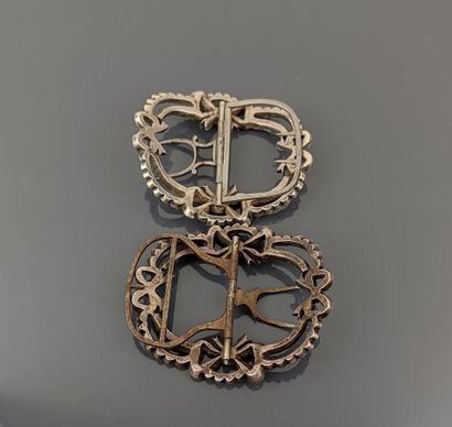 Pair of silver shoe buckles decorated with...