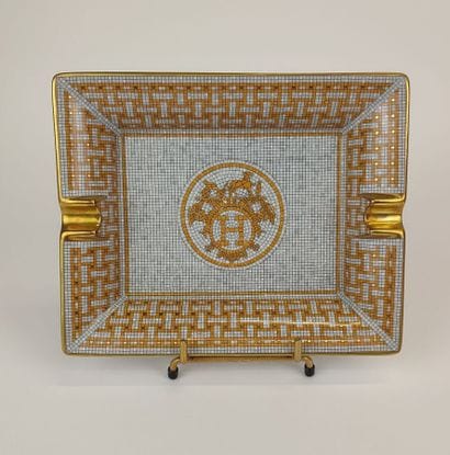 HERMÈS Paris
Porcelain mosaic ashtray, base...