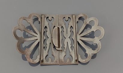 Gothic Revival engraved and pierced iron...