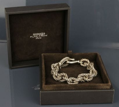 HERMÈS Paris
Gourmette en argent 800°/°°...