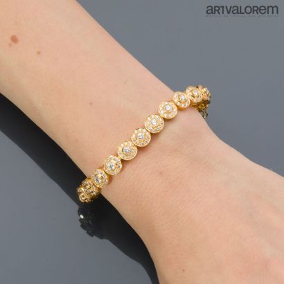 Bracelet en or jaune 750°/°° à maillons circulaires...