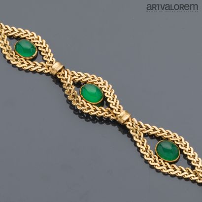 Bracelet en or jaune 750°/°° à maille fantaisie...