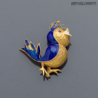 HERMÈS Paris
Clip de revers oiseau en or...