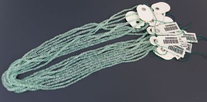 Ten strands of faceted synthetic hydrauthermal...