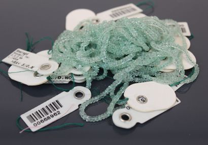 Ten strands of faceted synthetic hydrauthermal...