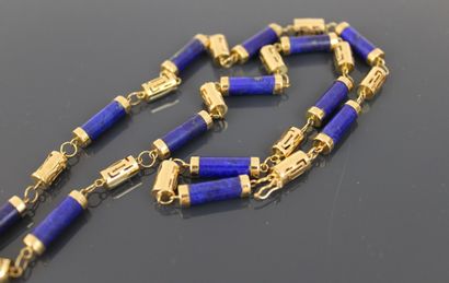 Necklace and pendant in lapis lazuli and...