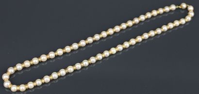 Necklace composed of cultured pearls alternating...