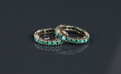 Two American wedding bands in 750°/°° white...