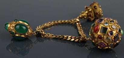 Flat gourmette link bracelet in 750°/°° yellow...