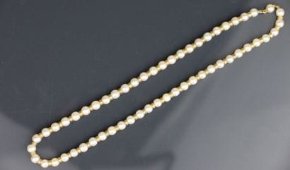 Necklace composed of cultured pearls alternating...