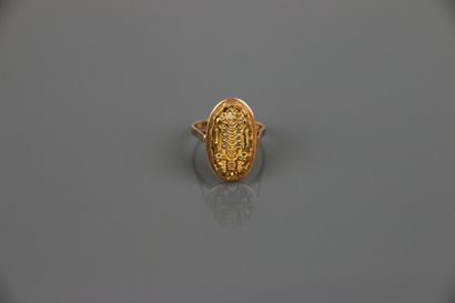 Ring in yellow gold 750°/°° with an Inca...