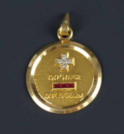 Pendant in yellow gold 750°/°° 