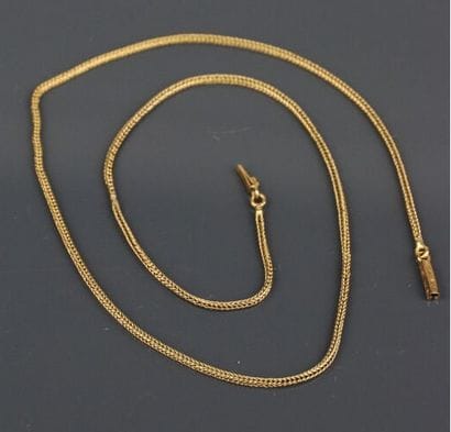 Yellow gold 750°/°° plaited chain with ratchet...
