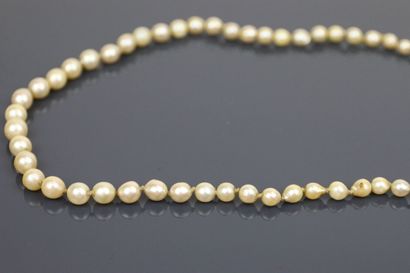 Necklace of 73 round, drop and oval untreated...