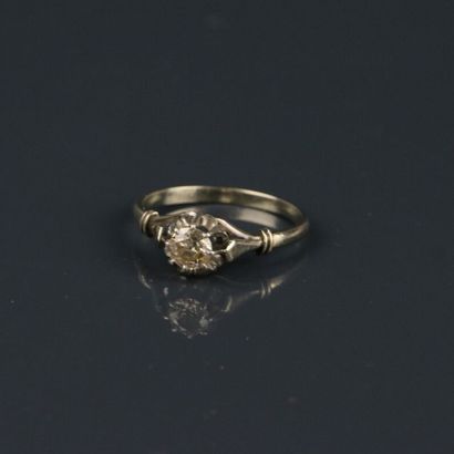 Solitaire ring in 750°/°° white gold and...