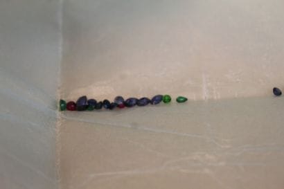 Two troïdia-cut sapphires.
Weight: 0.27 ct...