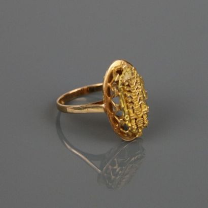 Ring in yellow gold 750°/°° with an Inca...