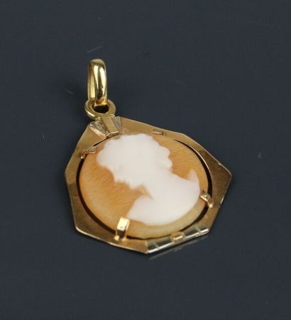 Yellow and white gold 750°/°° pendant set...