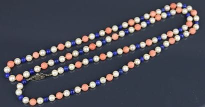 Necklace featuring cultured pearls, tinted...