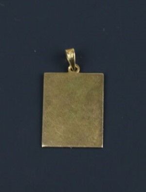 Rectangular plaque pendant in 585°/°° yellow...
