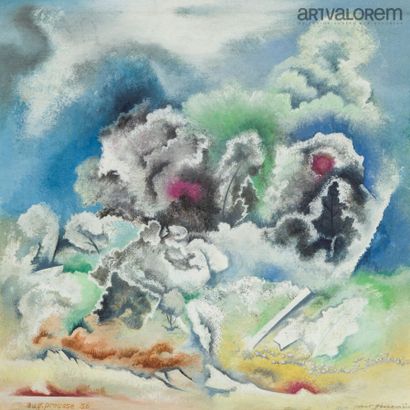 Auguste PREUSSE (1908-1942)
Paysage
Aquarelle,...