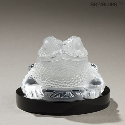 LALIQUE FRANCE
Crapaud en verre moulé pressé,...