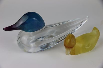 DAUM FRANCE
Canard en cristal et pâte de...