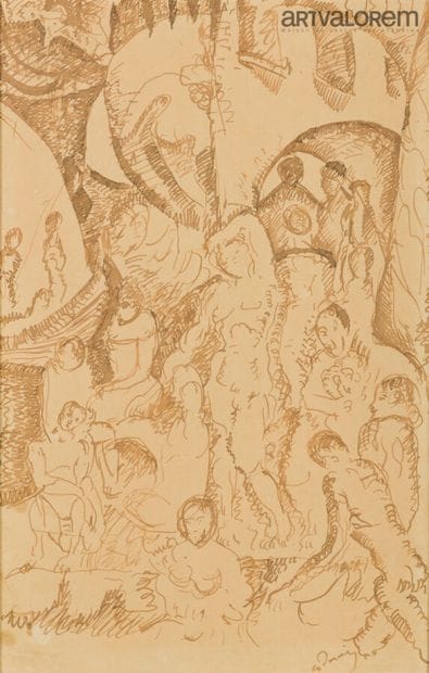 André DERAIN (1880-1954)
Baigneuse et personnages,...