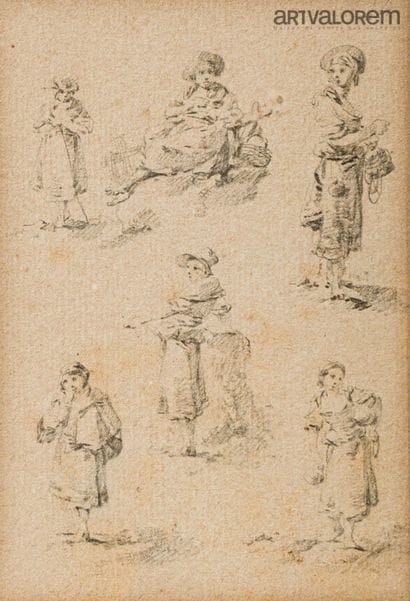 Jean PILLEMENT (1728-1808) 
Études féminines
Pierre...