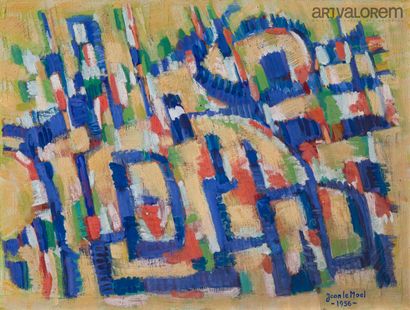 Jean LE MOAL (1909-2007). 
Composition abstraite...
