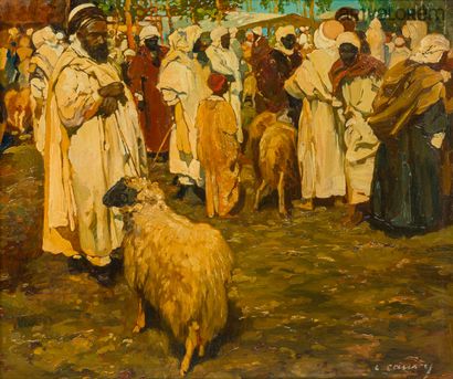 Léon CAUVY (1874-1933)
Marché en Afrique...