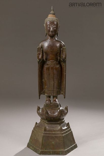LAOS, XIXe siècle
Bouddha représenté debout...