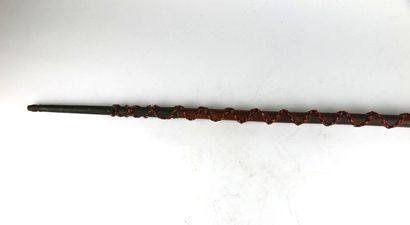 Canne de tambour-major en bois et cuivre...