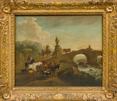 Entourage de NICOLAS BERCHEM (1620-1683)
Troupeau...