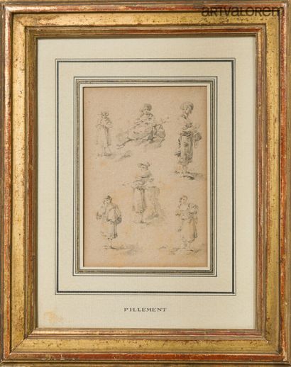 Jean PILLEMENT (1728-1808) 
Études féminines
Pierre...