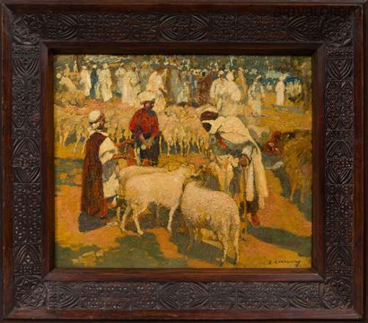Léon CAUVY (1874-1933)
Marché aux moutons
Huile...