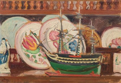 Jean PUY (1876-1960).
Still life with china...