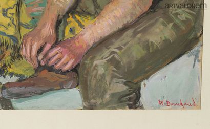 Étienne BOUCHAUD (1898-1989)
German travelers.
Gouache...