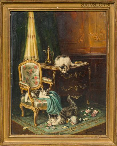 Jules Gustave LE ROY (1856-1921).
Cats with...
