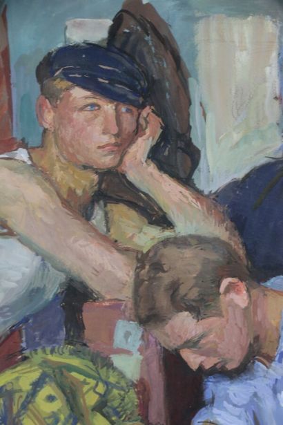Étienne BOUCHAUD (1898-1989)
German travelers.
Gouache...