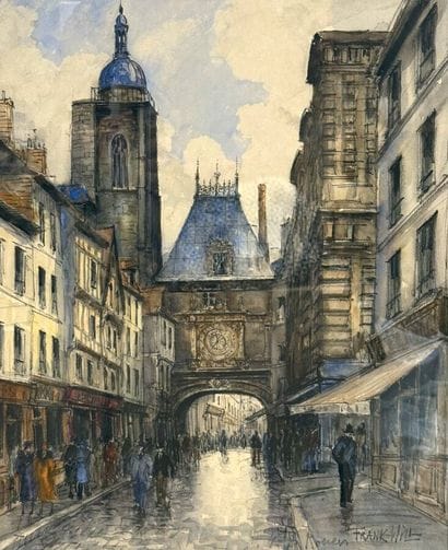 Frank WILL (1900-1951). 
The bell tower.
Watercolor...
