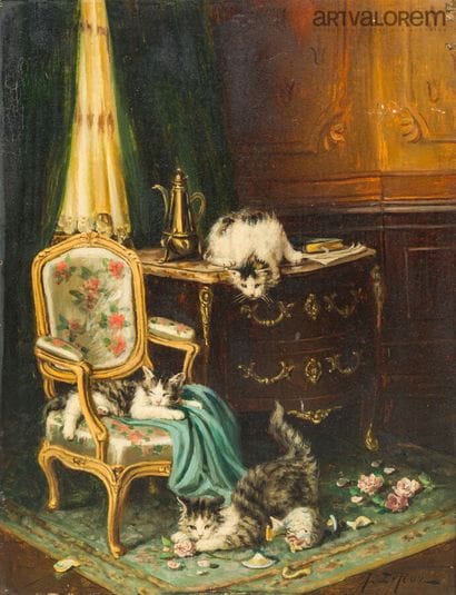 Jules Gustave LE ROY (1856-1921).
Cats with...