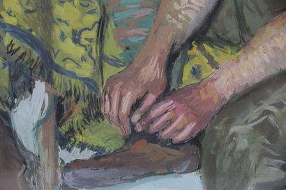 Étienne BOUCHAUD (1898-1989)
German travelers.
Gouache...